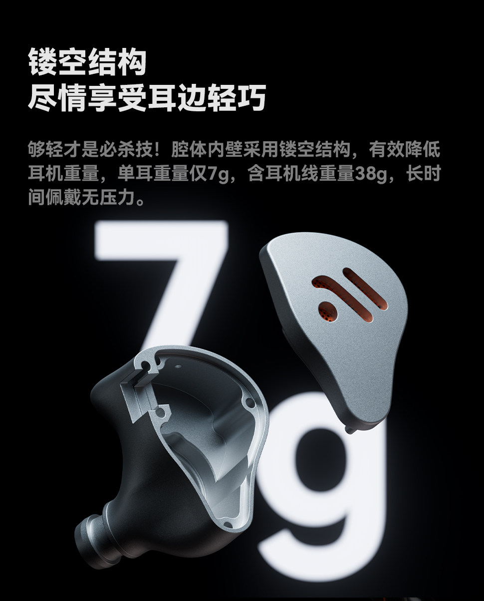 FosiAudio弗西IM4有线HIFI耳机入耳式动圈音乐游戏耳塞可换导管