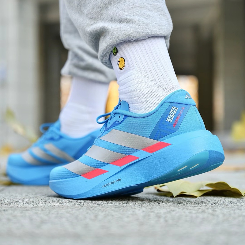 Adidas Adizero Evo Sl Men's Blue Comfortable and Soft Height-Increasing Low-Top Running Shoes Jr2023