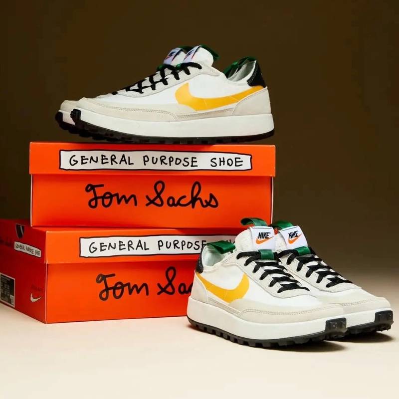 Nike Tom Sachs Collaboration Men's and Women's Thick-Soled Fabric Running Shoes Sports Casual Shoes Da6672-100