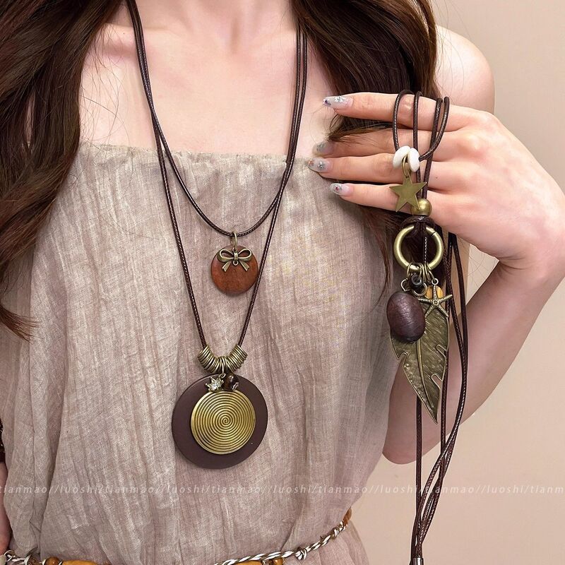 Bohemian Style Necklace for Women, Chinese Style Necklace, Ethnic Vacation Style Choker, High-End Light Luxury Niche Clavicle Chain