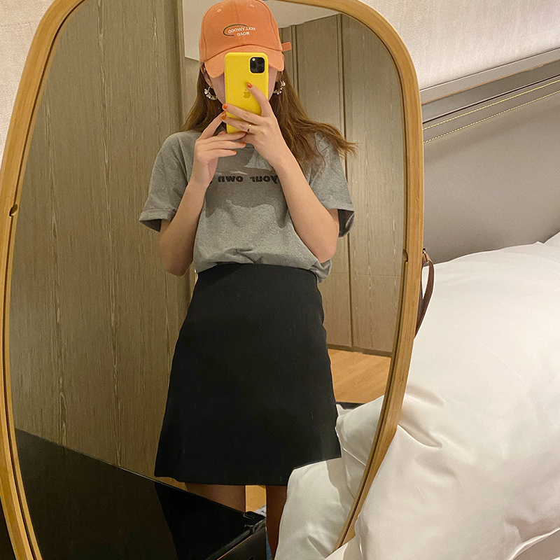 berry likes you, big bang customized new basic versatile short skirt temperament solid color skirt for women summer
