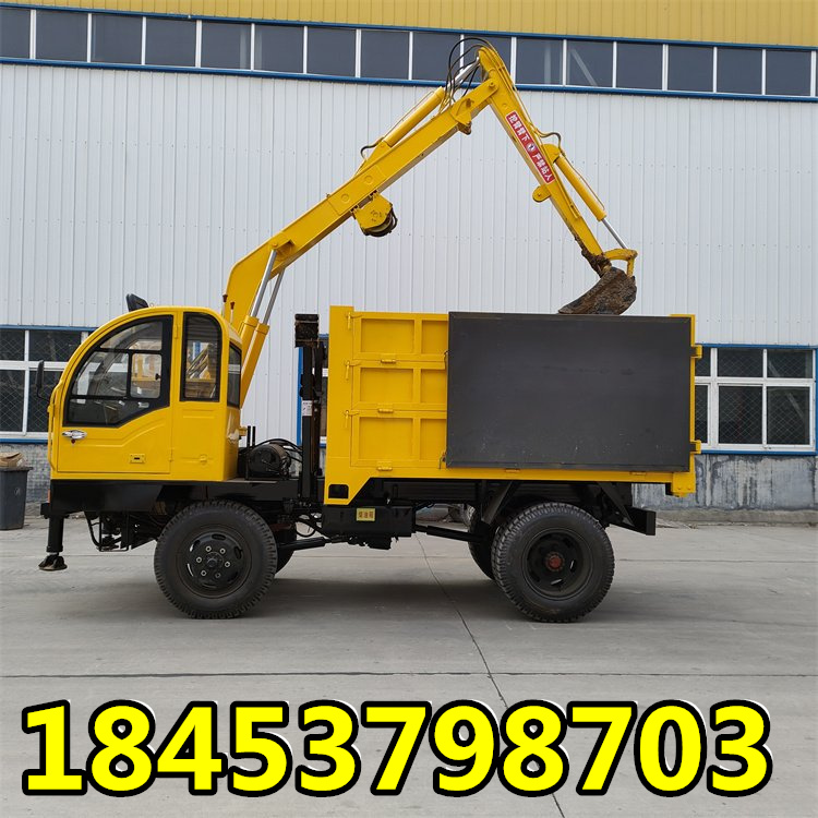 Four-wheel drive car-grabbing agricultural telescopic wood grabbing machine 360-degree rotating grass grabbing machine grabbing loading and unloading integrated vehicle