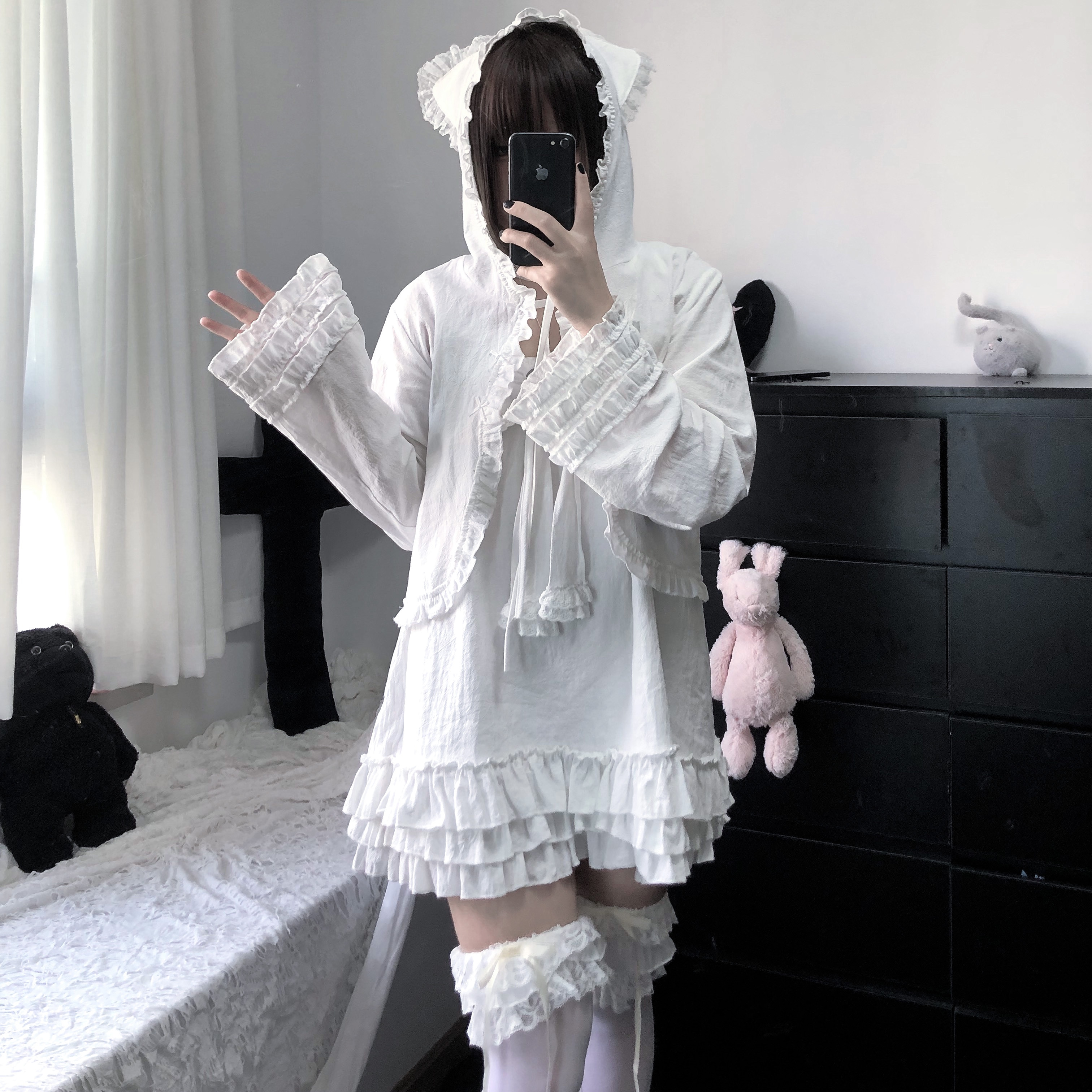 - cross heart - that 's monkey business Radio wave Original design doll sense Gu Zao Little skirt Cake skirt Dress