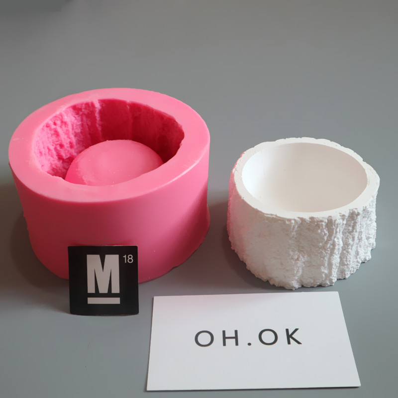 Stump hoa khuôn chậu DIY làm bằng tay xi măng nước bê tông tự làm hoa chậu silicone khuôn thạch cao hoa chậu khuôn làm kẹo dẻo