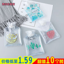 Small transparent hot water bag cartoon simple winter warm water bag student portable mini water warm hand treasure 1261