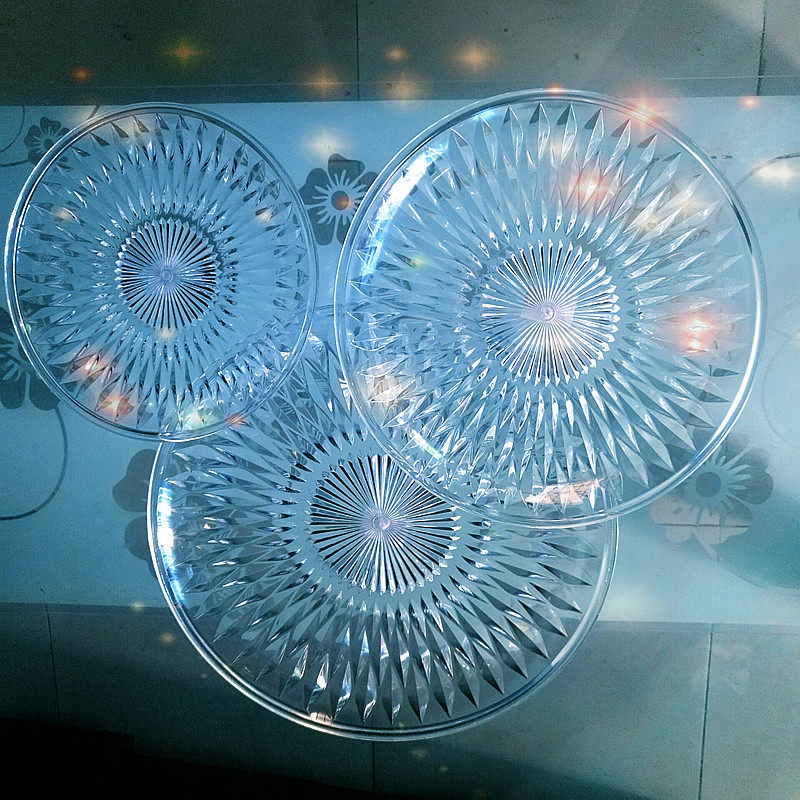 Fruit Tray Plastic Modern Living Room Fruit Tray Transparent Bar KTV Fall Resistant Pot Creative Crystal Pressed Acrylic Plate