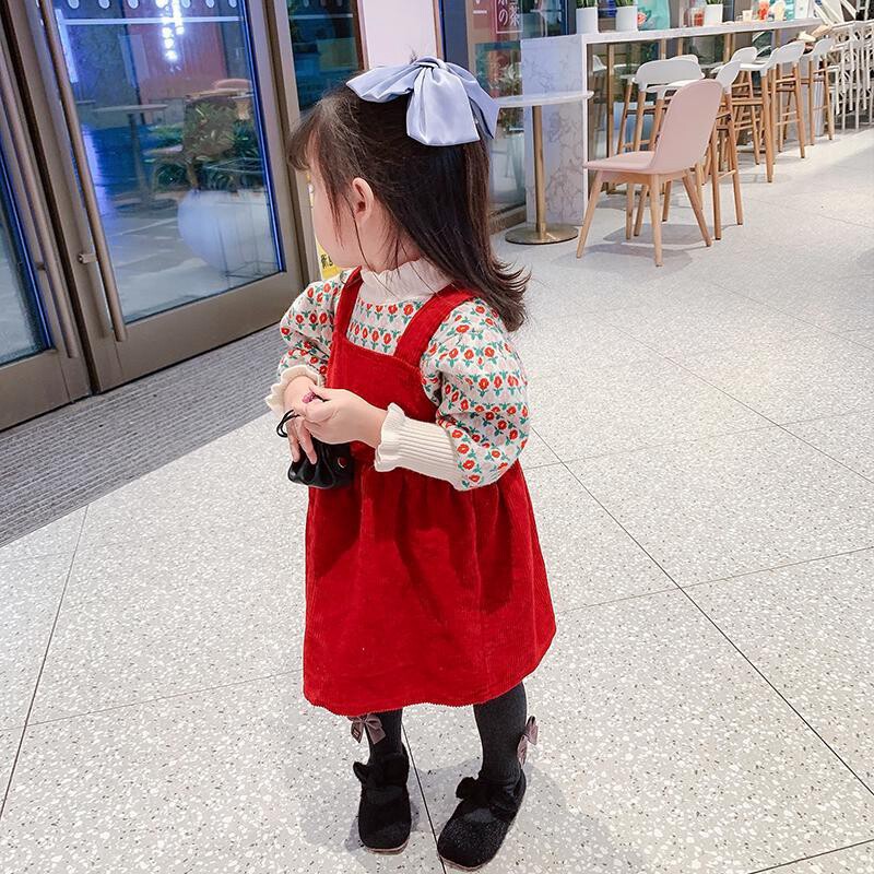 Girl Foreign Pie Suit Children's Net Red Child Clothing 2020 Autumn Winter New Baby Knit Children Light Core Suede Baby Bag Skirt