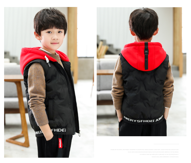 Áo vest bé trai mùa thu đông 2018 mới 6 bé lớn 7 bé 8 xuân hè 9 áo vest dài dày 15 tuổi quần áo trẻ em cao cấp