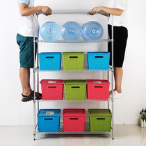 Big tube storage rack Five-layer stainless steel color metal kitchen rack finishing rack Storage rack Balcony storage rack
