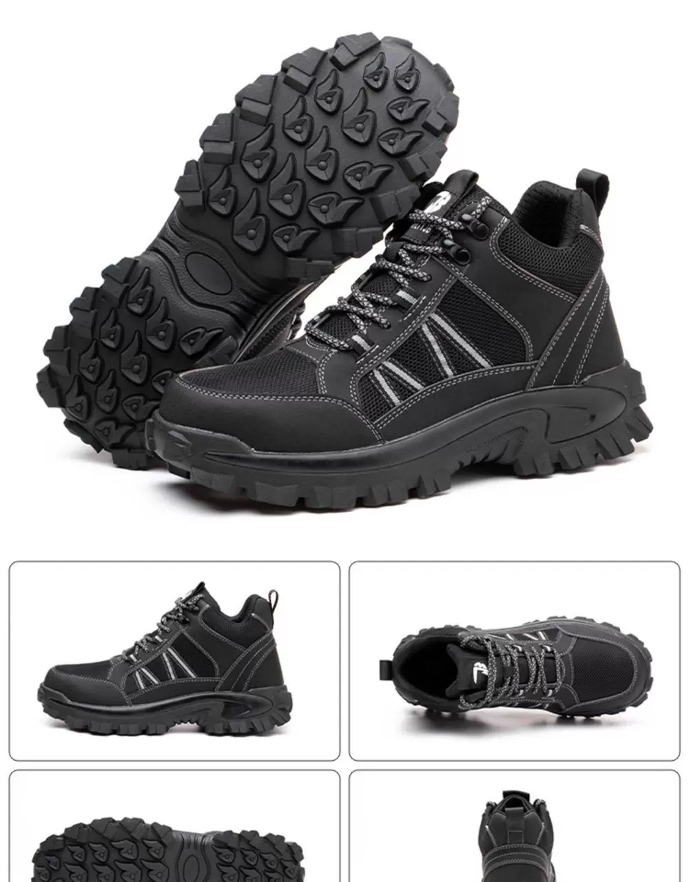 German imported labor protection shoes for men, high-top steel toe caps, anti-smash, anti-puncture, anti-slip, wear-resistant, safe, breathable for labor ladies