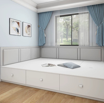 Customized tatami soft wall surround electric heated kang childrens anti-collision bed surround background wall backrest bed headboard kang surround self-adhesive