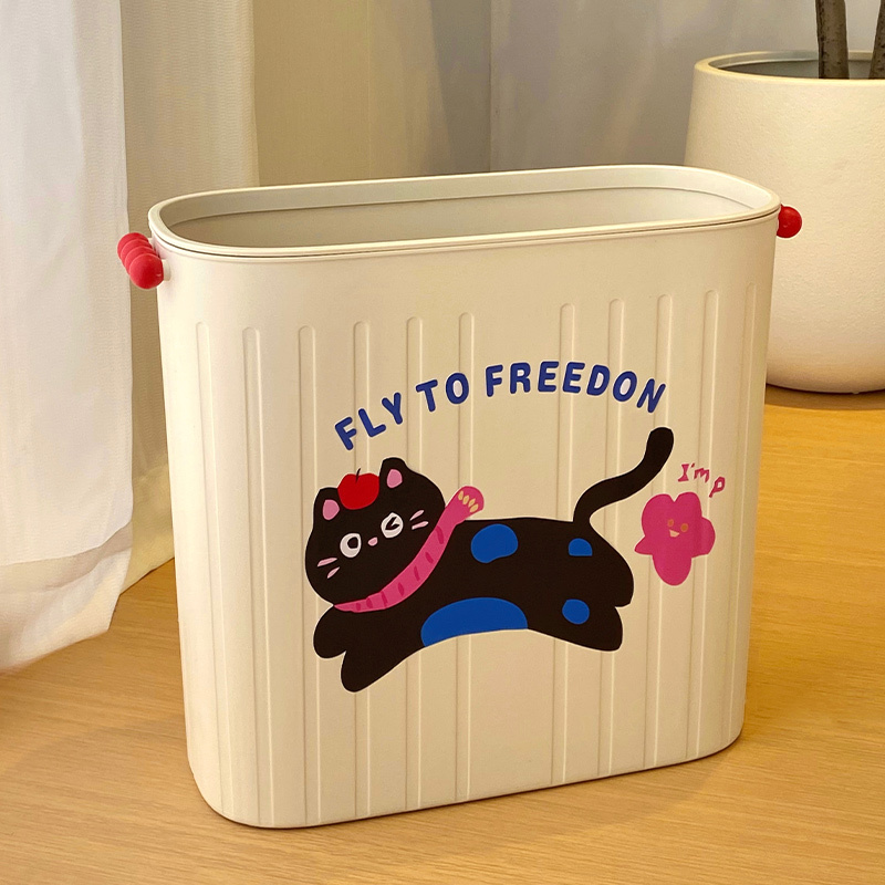 Narrow Gap Trash Can for Bathroom, Household Use, Large Capacity, Lidless Rectangular Waste Bin for Extremely Narrow Gaps in the Toilet
