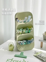 Desktop storage box transparent oblique plug-in pen holder large capacity student children boys and girls desktop storage box pen barrel