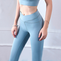 Gym exercise elastic tight yoga pants womens skinny high waist lift hip belly quick dry fitness pants ankle-length pants