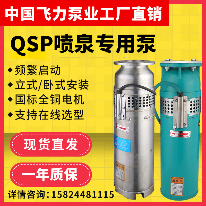 QSP Stainless Steel Dive Fountain Pump QS65-10-3 Fountain Pump Water Scenery Invert Pump Fountain Pump