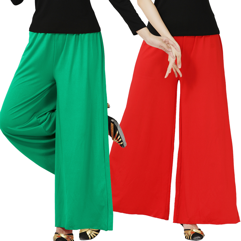 2026 New Style Square Dance Clothing Wide-Leg High-Waisted Pants Long Pants Dance Practice Pants Flared Pants for Women