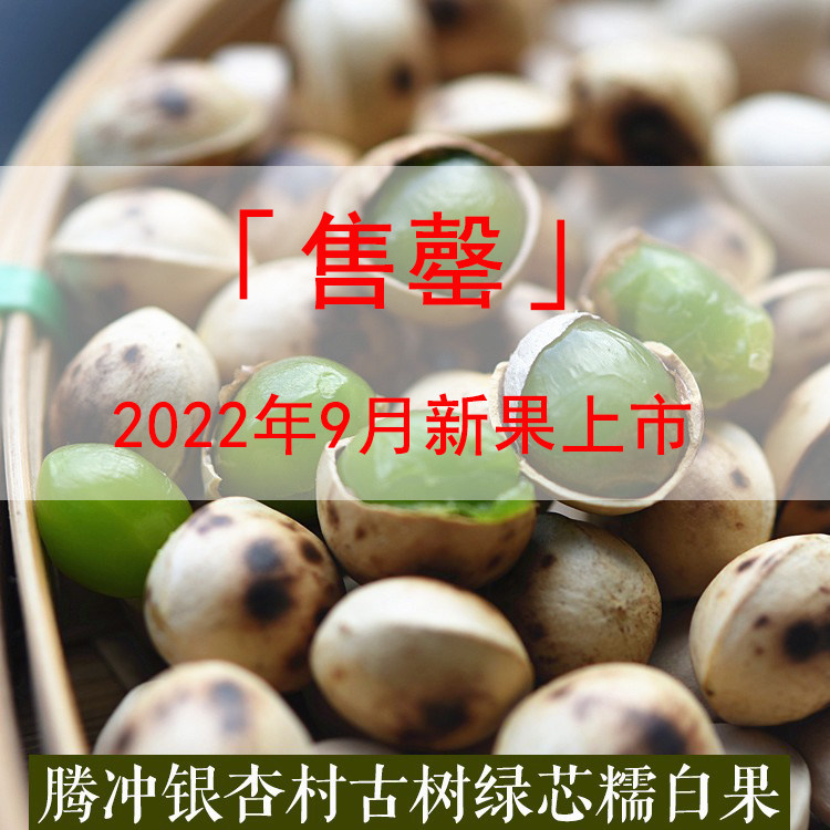 (Not shipped) Tengchong Ginkgo Village ancient tree green heart glutinous white fruit Yunnan shell ginkgo 500g