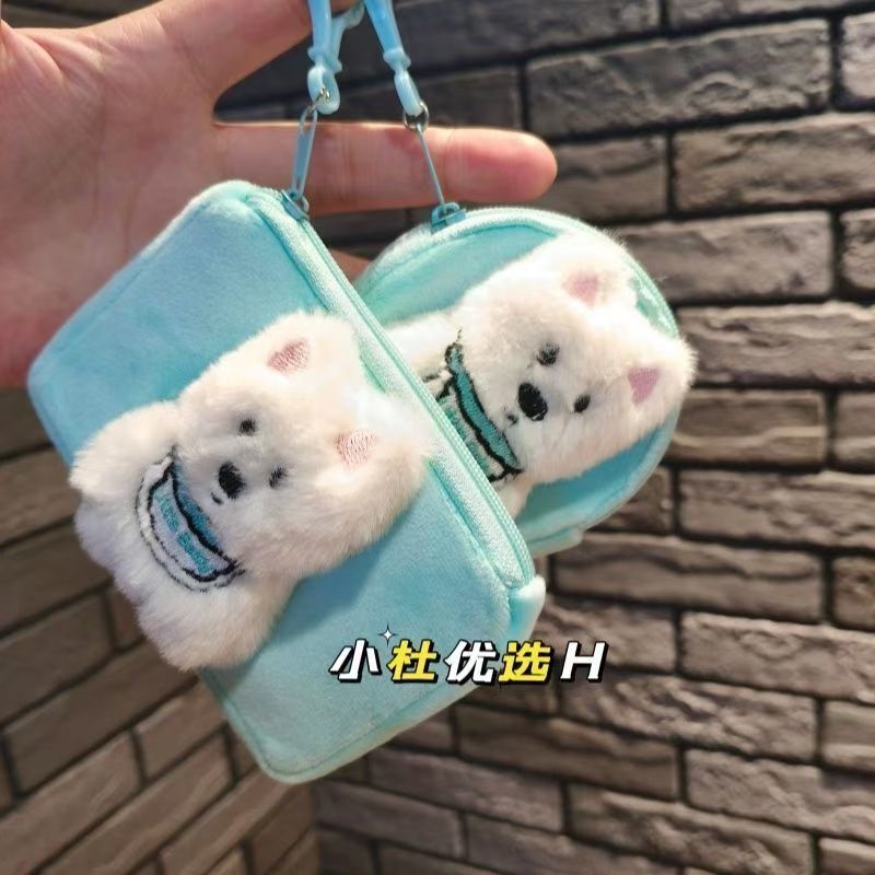 Cute Blue Pacha Mini Backpack Coin Storage Bag with Earphone Hanger, Keychain Gift