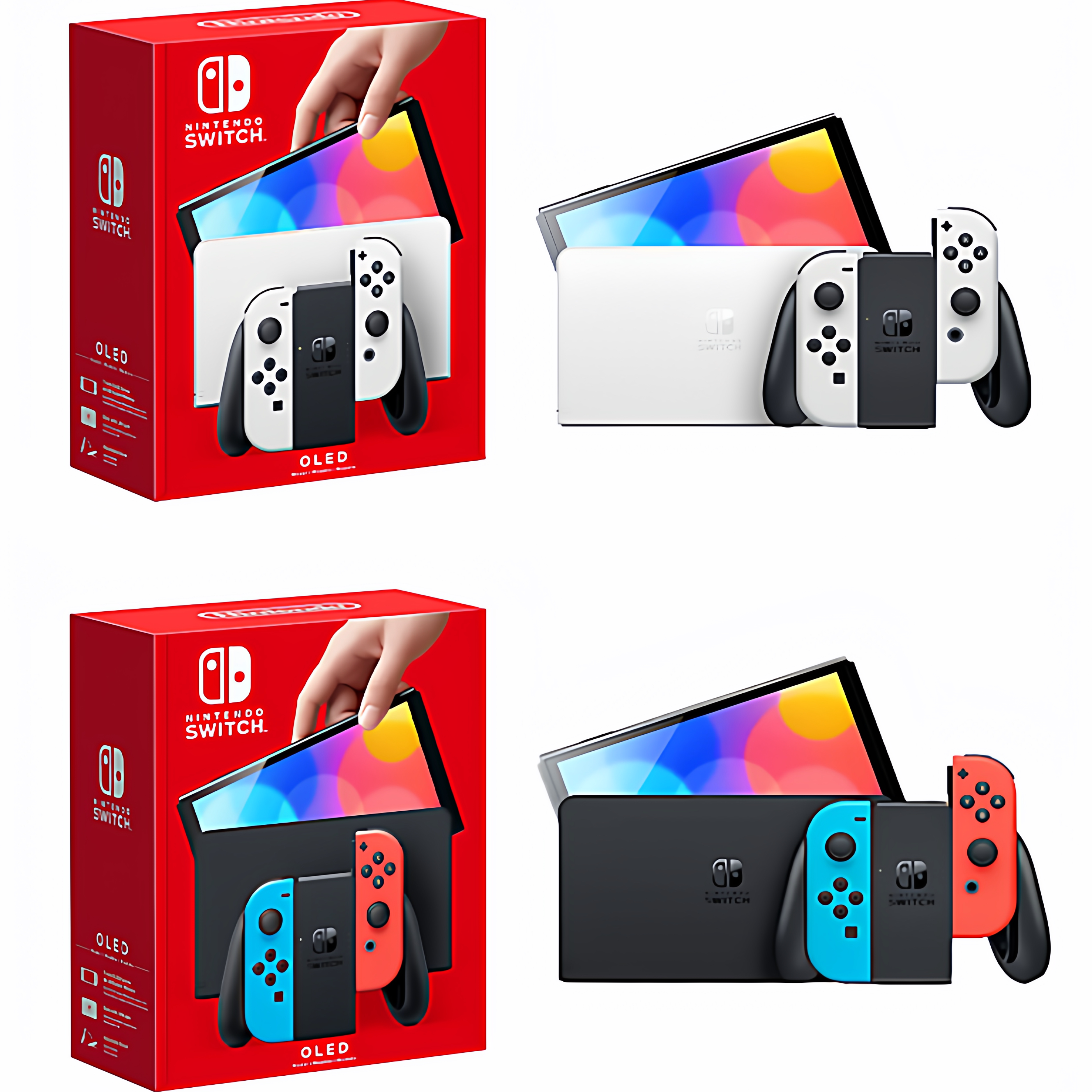 Новая портативная консоль Nintendo Switch OLED, длительный срок службы модели NS, укомплектована играми, телевизором, фитнесом и телесенсорной игровой приставкой