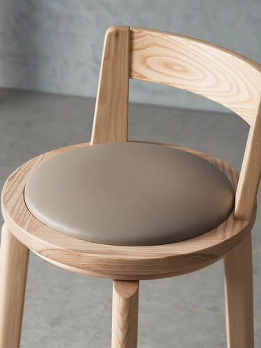 Северный высокий стул Современный простые сплошные деревянные стул задний стул, домашний бар, вращающийся табурет, стул