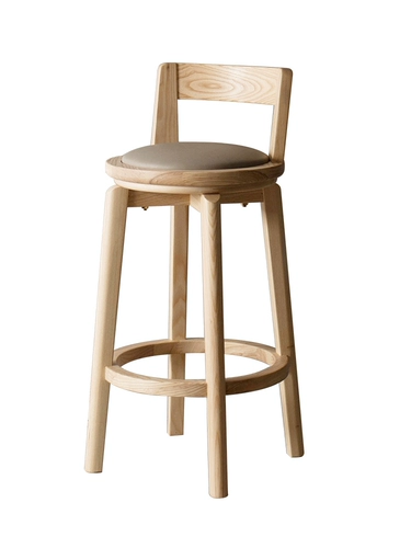 Северный высокий стул Современный простые сплошные деревянные стул задний стул, домашний бар, вращающийся табурет, стул