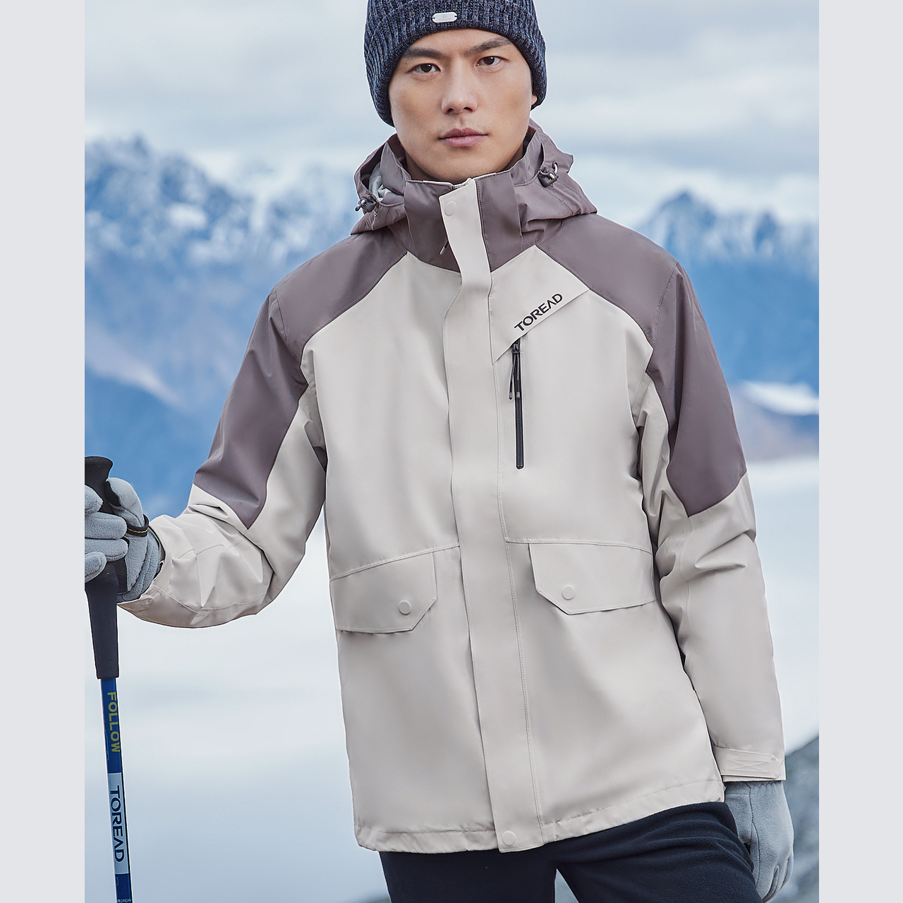 Pathfinder submachine clothes men's 22 autumn winter new outdoor waterproof moisture permeable windproof and warm three-in-one hiking jacket-Taobao