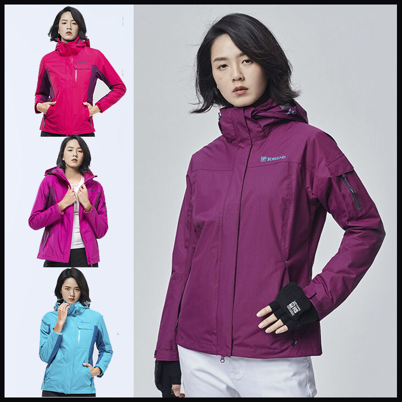 Pathfinder Submachine Clothing Women Style Submachine Clothing Outdoor Three-in-one Windproof Waterproof Plus Suede Warm Removable Mountaineering Suit