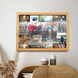 Old Family Photos, Old-Fashioned Plexiglass Large Photo Frame, Empty Frame, Nostalgic Retro Commemorative Family Living Room Wall Hanging Solid Wood