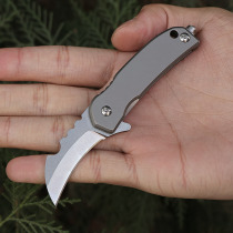 Titanium alloy handle Portable knife Damascus Eagle Mouth Folding Knife Blade Lee Outdoor knife Keychain Claw knife