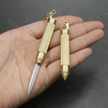 Brass multi-function tool knife Portable fruit knife Box opener Bottle opener Window breaker Multi-purpose knife Self-defense key knife