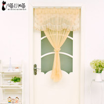 Bedroom lace door curtain Partition curtain Household princess Feng Shui curtain European fabric four seasons bathroom half curtain decoration