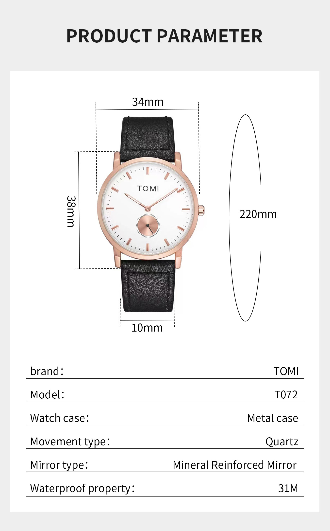 Quartz Watch For Men And Women With Leather Strap And Second Plate_voghion.com