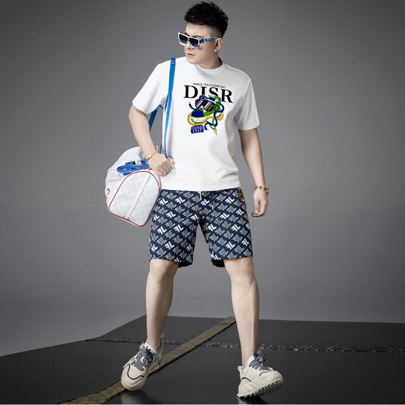 European Light Luxury Fashion Suit for Men, Summer New 2026 Short-Sleeve and Shorts Set, Stylish and Trendy Men's Outfit European Light Luxury Fashion Suit for Men, Summer New 2026 Short-Sleeve and Shorts Set, Stylish and Trendy Men's Outfit