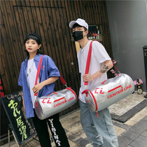 Net red fitness bag womens large capacity cross tide bag out waterproof travel bag mens short-distance light cylinder sports bag