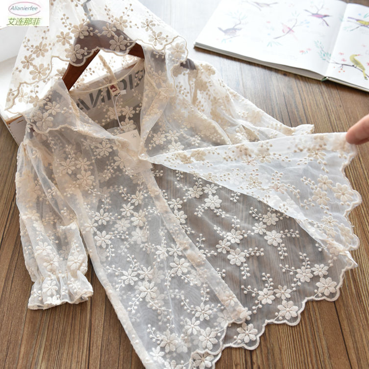 Sunscreen clothing women's breathable girls' 2022 new summer clothes children's foreign style children's lace baby girl jacket