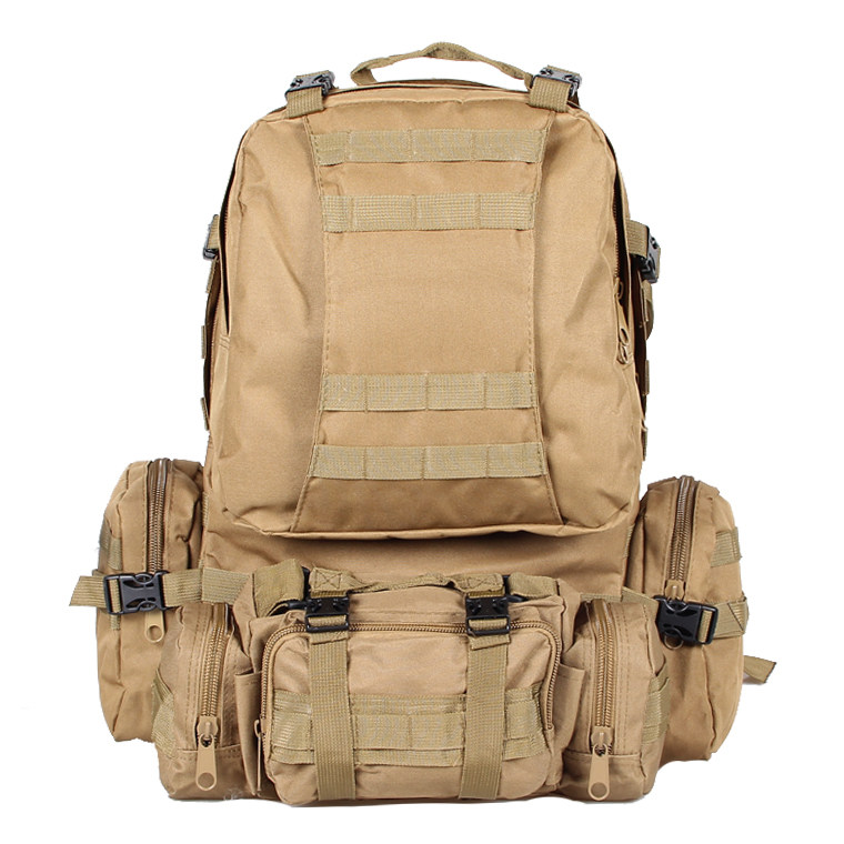 Outdoor multi-functional combination shoulder bag mountaineering travel 50L waterproof camouflage tactical combat military fan bag