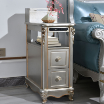 European sofa side cabinet locker Living room Nordic solid wood narrow long side few modern simple rectangular corner cabinet 30