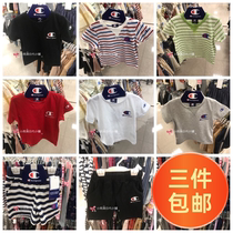 Spot Japan Native Store Purchasing Champion Champion Childrens Mens Po Pure Color pure cotton short sleeve T-shirt