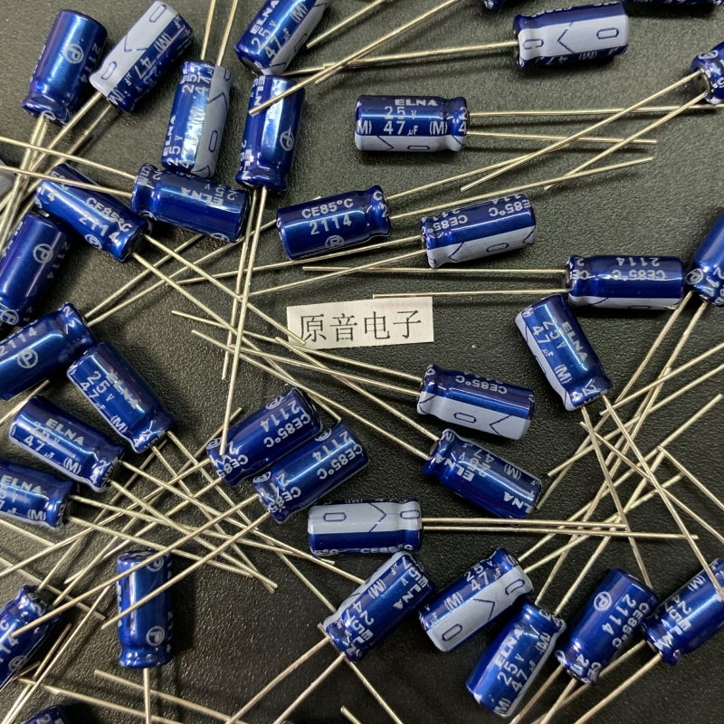 Original new Japanese ELNA47UF25V electrolytic capacitor RE3 series 25V47 capacitor 5x11mm blue