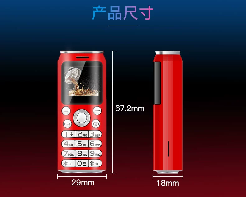 Mini Pocket Uống Coke Có thể Phụ tùng Thêm Nhỏ Sáng tạo Cá tính Điện thoại Học sinh Điện thoại Di động Trẻ em SATREND X8 - Điện thoại di động