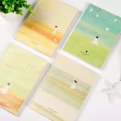 European B5 retro color page illustration rubber set fresh cartoon creative notes large notebook diary book