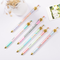 Korean crown press gel pen 0 5mm metal water pen Carbon black fine needle tube pen Student stationery prize