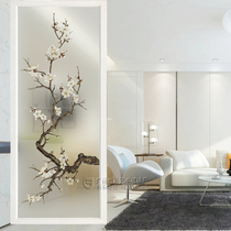 Nordic simple glass screen Bedroom partition wall occludes household living room Light luxury light transmittance modern entrance cabinet