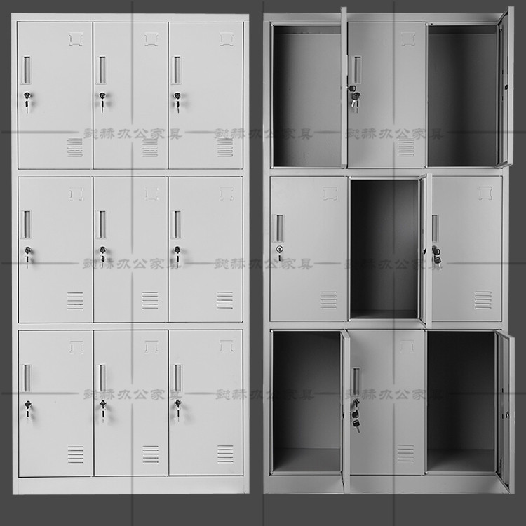 Nine doors locker 12 doors gym office cabinet staff dormitory locker locker shop shoe cabinet iron