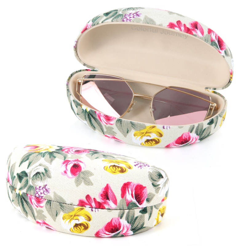 Colorful Journey Camellia Anti-Stress Hard Canvas Sunglasses Case