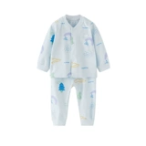 Детский хлопковый комплект подходит для мужчин и женщин, нижнее белье для девочек, лонгслив, комбинезон, штаны, пижама