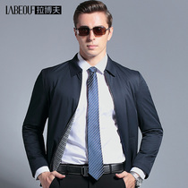 LaBov jacket mens spring and autumn new middle-aged Business civil servants large size loose slim lapel casual jacket