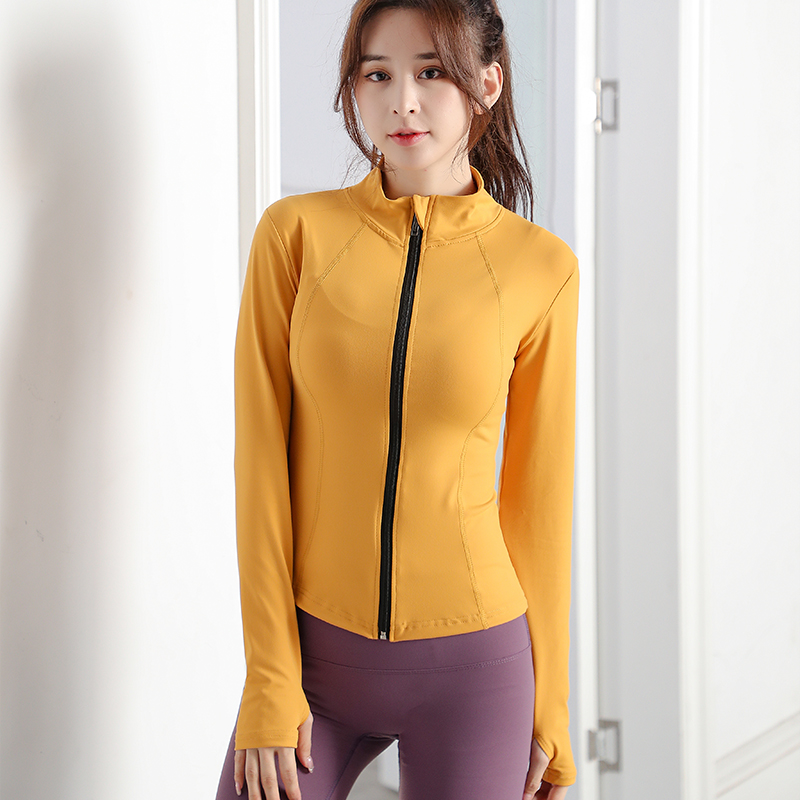 Yoga clothes women's tops new long-sleeved stand-up collar jackets professional fitness clothes suits net red fashion high-end running clothes