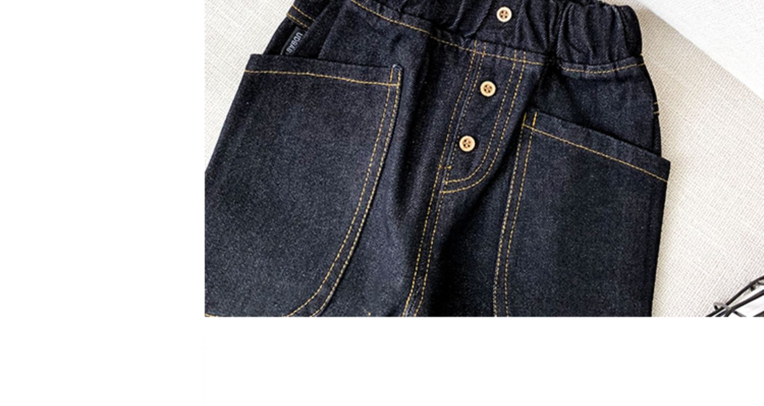 Quần jeans bé 2019 mùa thu mới phiên bản Hàn Quốc của bé trai quần harem đẹp trai hoang dã quần rộng túi rộng - Quần jean cửa hàng quần áo trẻ em