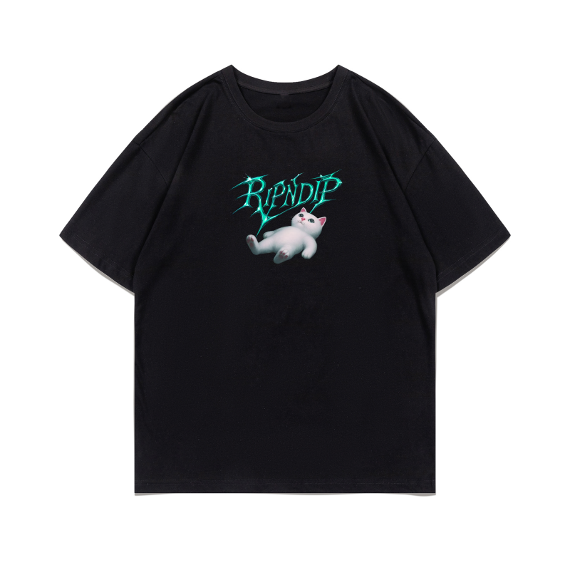 Футболка с принтом RIPNDIP «Bitch Cat Space Vision», короткие рукава, мужская и женская распечатанная верхняя одежда